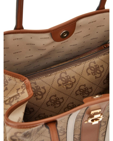 GUESS ERENIA GIRLFRIEND SATCHEL, COLOR CLO - COAL LOGO